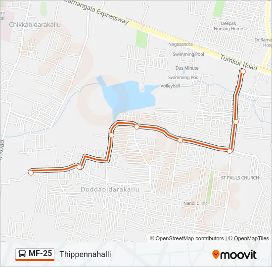 MF-25 Bus Line Map