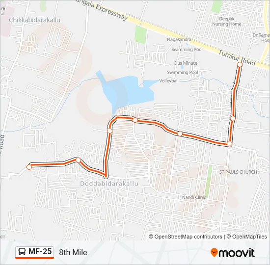 MF-25 Bus Line Map
