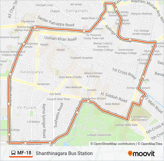 MF-18 Bus Line Map