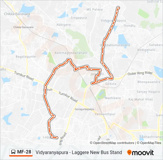 MF-28 Bus Line Map