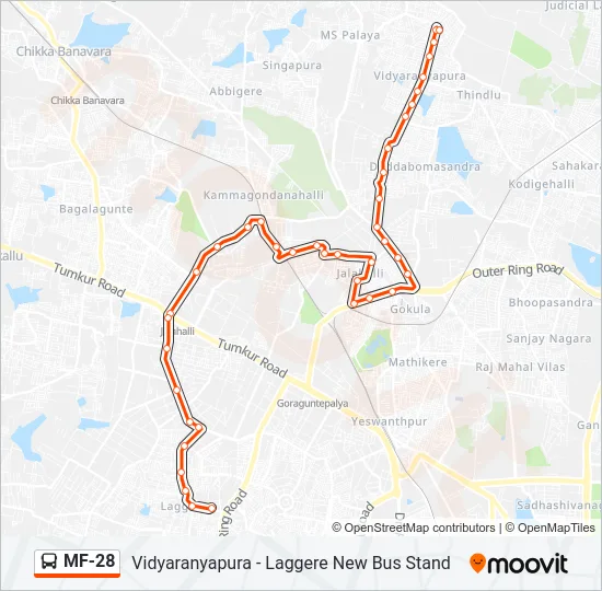 MF-28 Bus Line Map