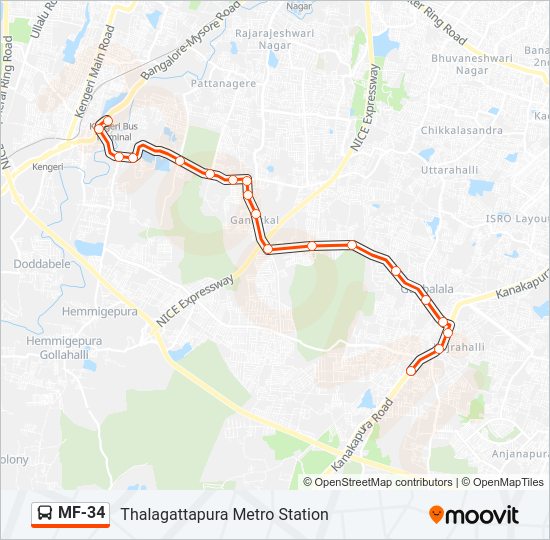 MF-34 bus Line Map