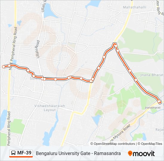 MF-39 bus Line Map