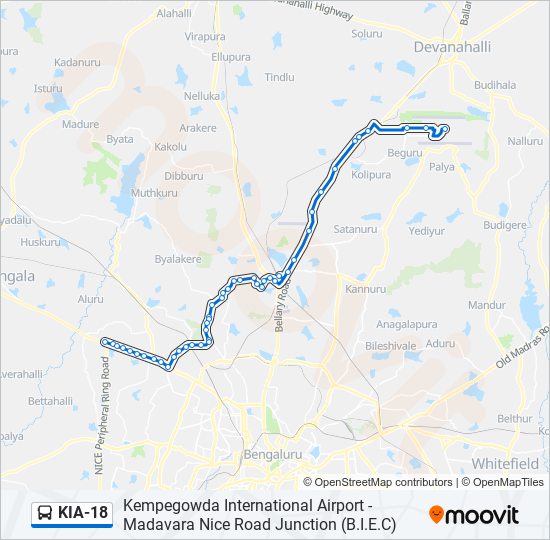 KIA-18 bus Line Map