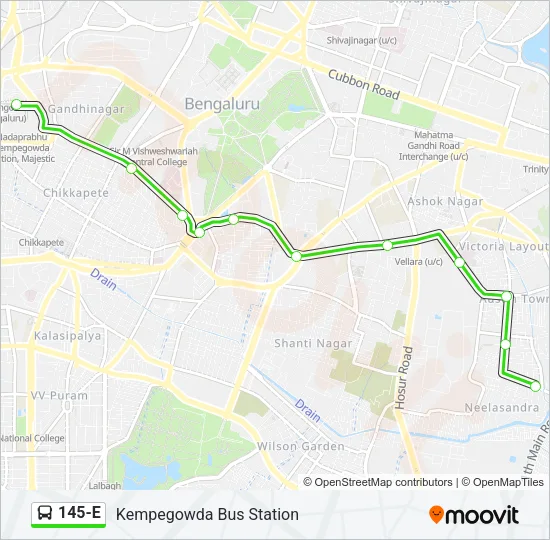 145-E Bus Line Map