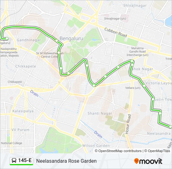 145-E Bus Line Map