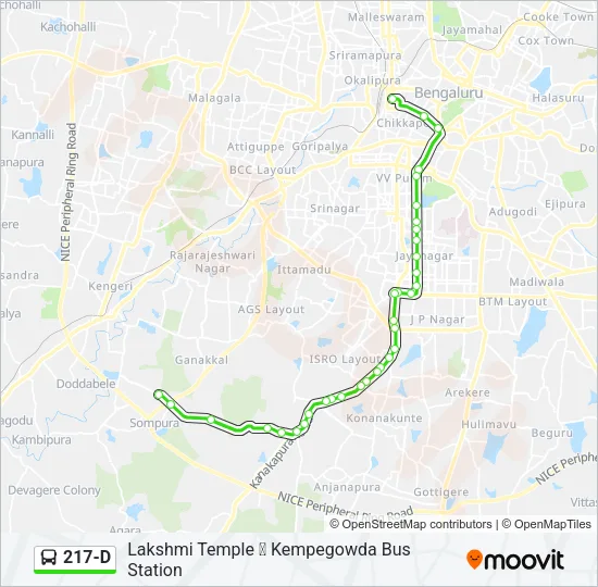 217-D Bus Line Map