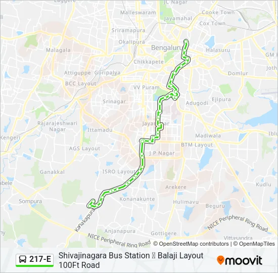 217-E Bus Line Map
