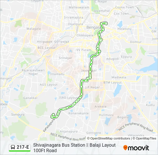 217-E Bus Line Map