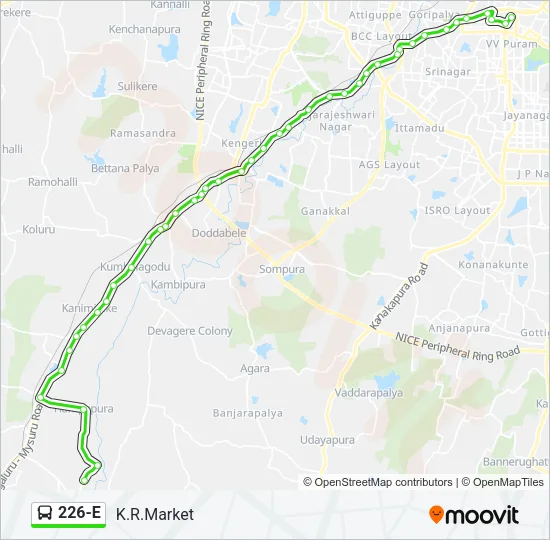 226-E Bus Line Map