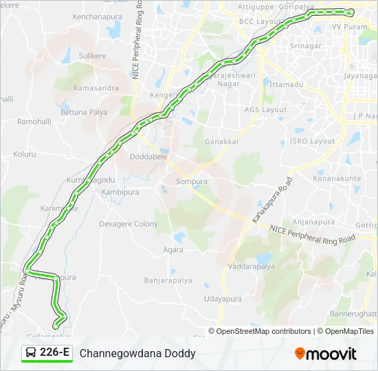 226-E Bus Line Map
