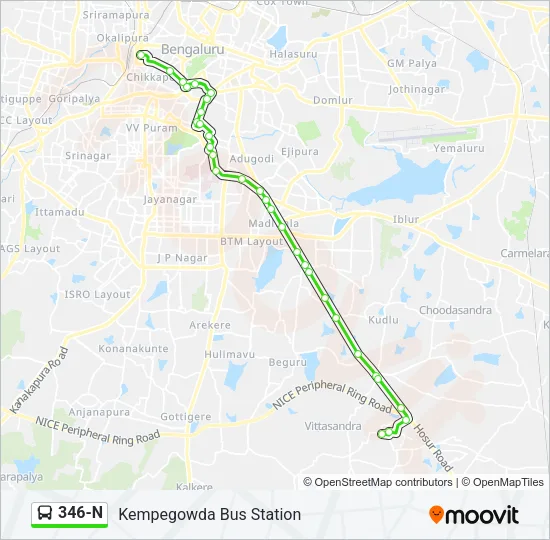 346-N Bus Line Map