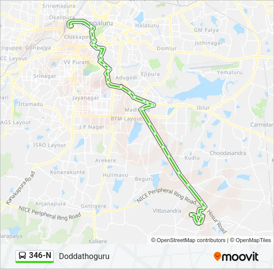 346-N Bus Line Map