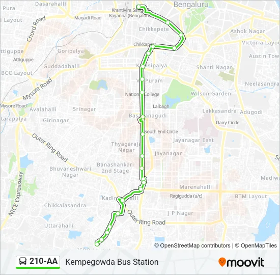 210-AA Bus Line Map