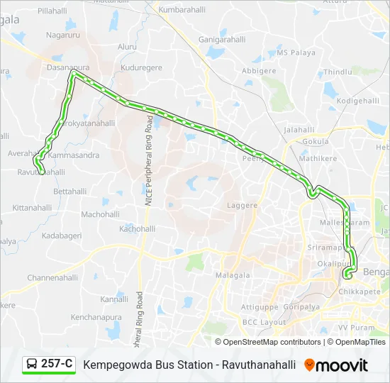 257-C Bus Line Map
