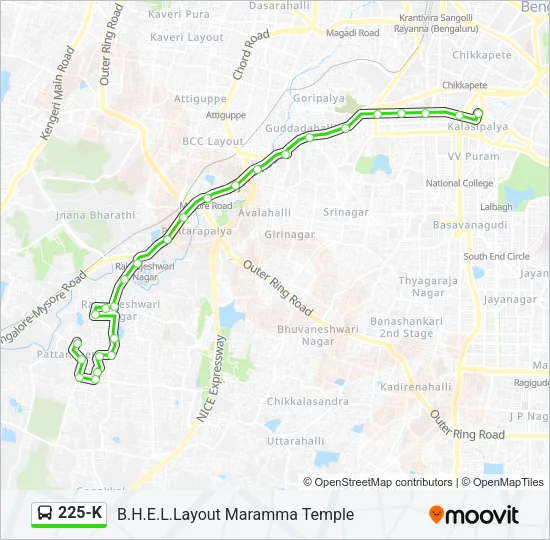 225-K Bus Line Map