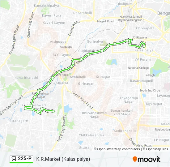 225-P Bus Line Map