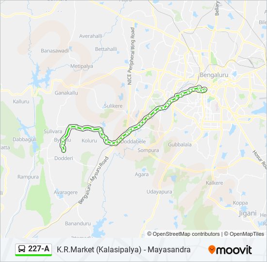 227-A bus Line Map