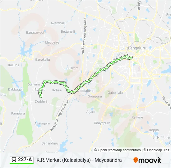 227-A Bus Line Map