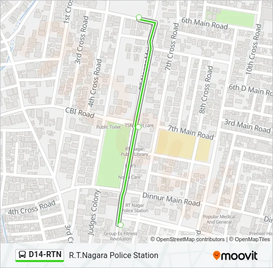 D14-RTN Bus Line Map