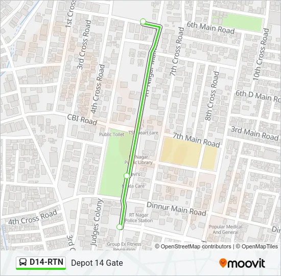 D14-RTN Bus Line Map