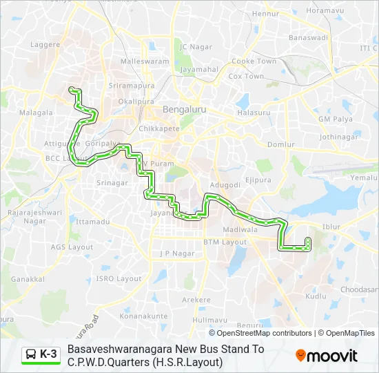 K-3 Bus Line Map