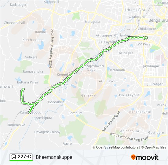227-C Bus Line Map