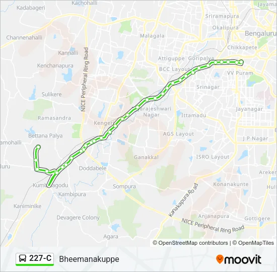 227-C Bus Line Map