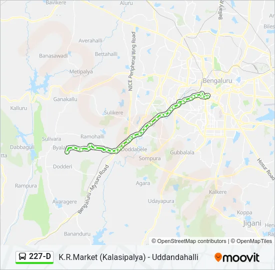 227-D Bus Line Map