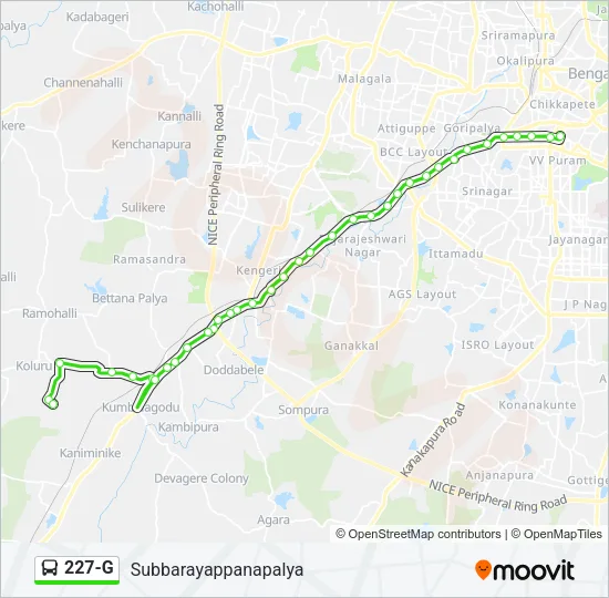 227-G Bus Line Map