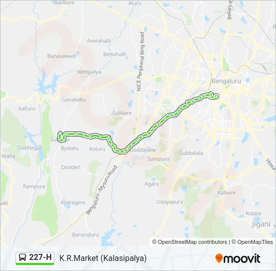 227-H Bus Line Map