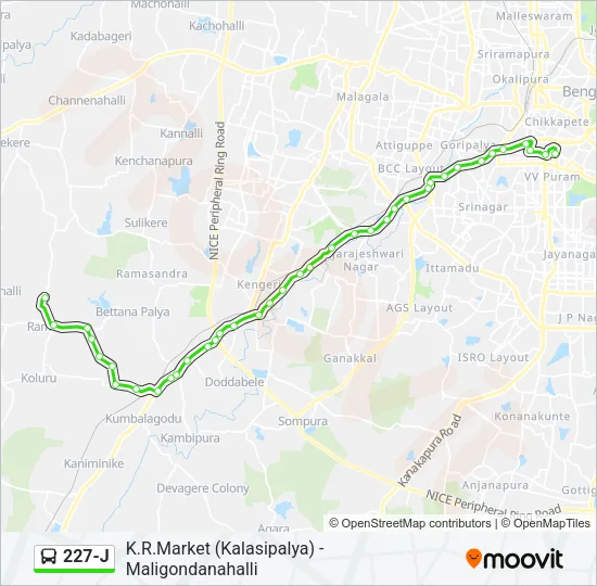 227-J Bus Line Map
