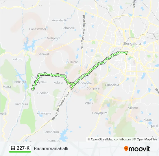 227-K Bus Line Map