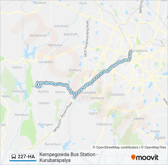 227-HA Bus Line Map