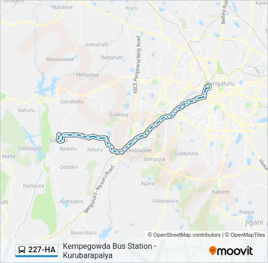 227-HA Bus Line Map