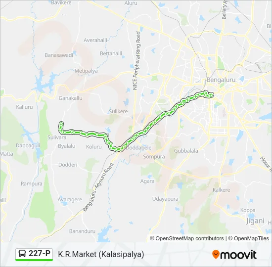 227-P Bus Line Map