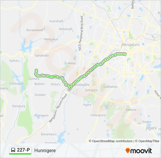227-P Bus Line Map