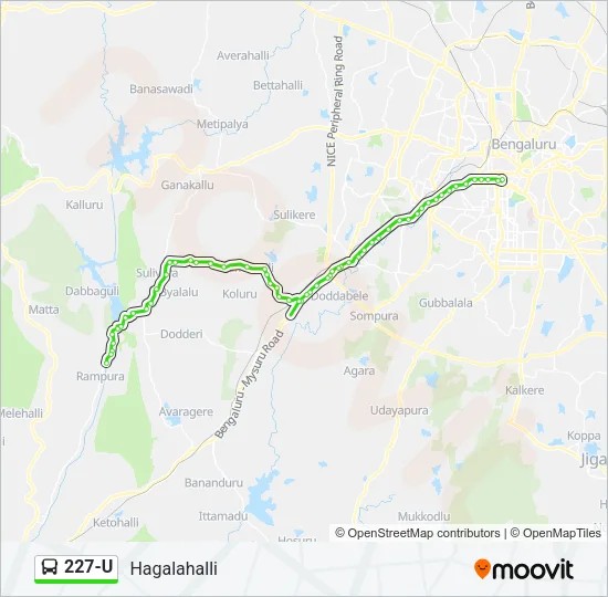 227-U Bus Line Map