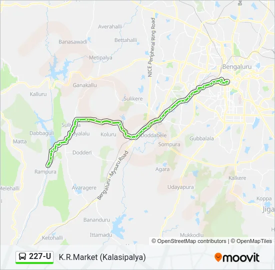 227-U Bus Line Map