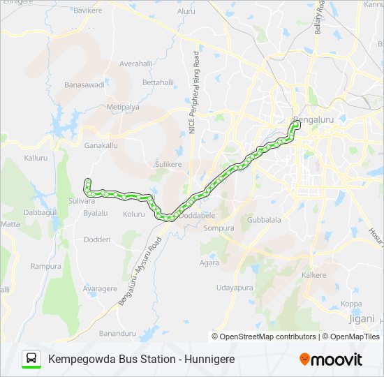 227-P KBS-HNG bus Line Map