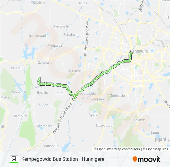 227-P KBS-HNG Bus Line Map