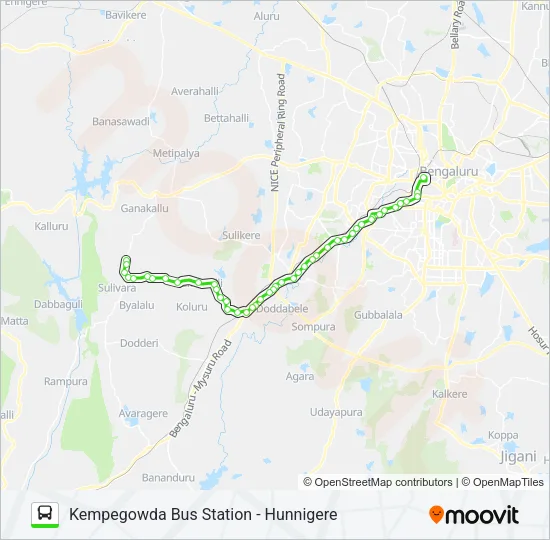227-P KBS-HNG Bus Line Map