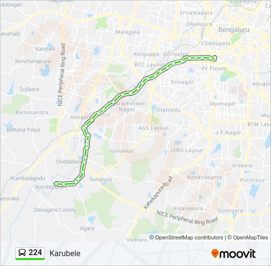 224 bus Line Map