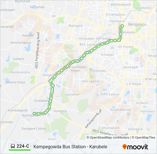 224-C Bus Line Map