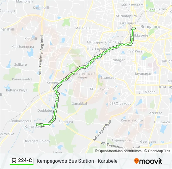 224-C Bus Line Map