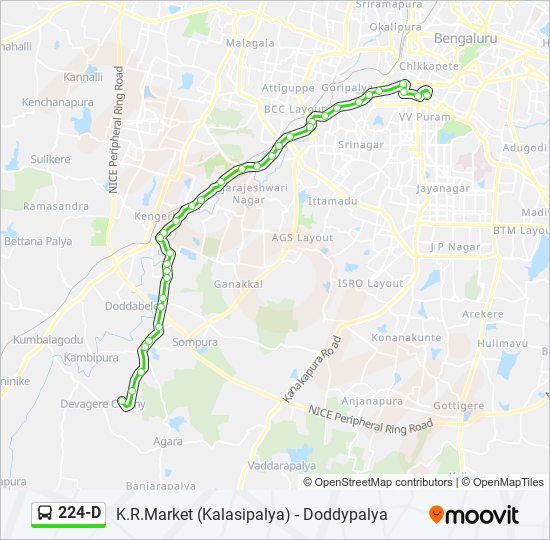 224-D bus Line Map