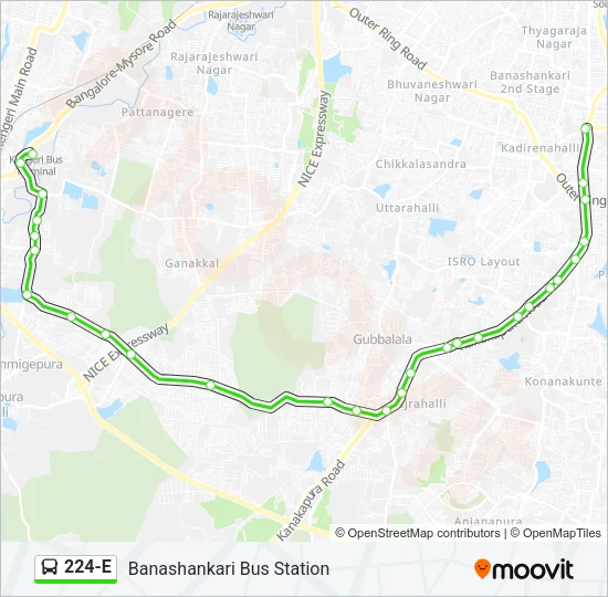 224-E Bus Line Map