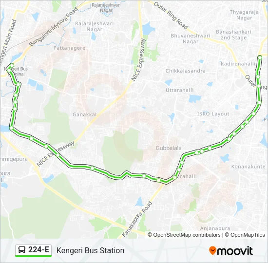 224-E Bus Line Map