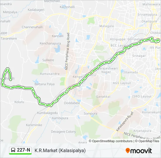 227-N Bus Line Map