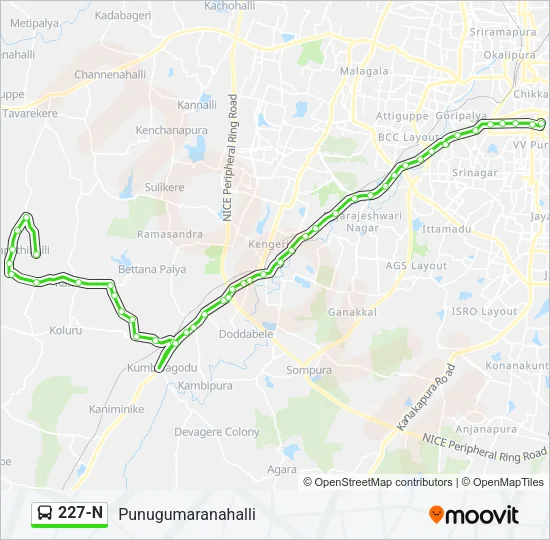 227-N Bus Line Map